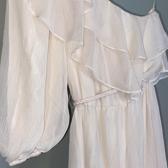 Maje One-shoulder ruffled georgette midi dress - Picture 8 of 8